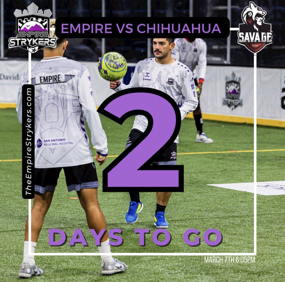 Empire_Strykers's tweet photo. We meet the  Chihuahua Savage for the second time this season this Tuesday, but this time at @ToyotaArena and in THE EMPIRE🏴⚽️
Tickets:
https://t.co/TEbbzqG6oQ

#WeAreEmpire #BewareTheEmpire #DefendTheEmpire
#EmpirePride #EmpireFamily https://t.co/sZlF2l0TT3