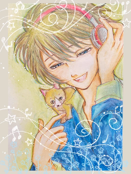 ⋯ ごきげんなご主人様#イラスト #アナログイラストプラスおはようございます今日も良き日に 