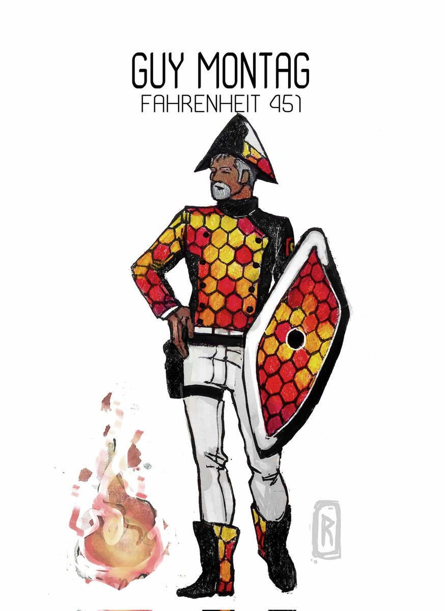 A little fanart of one of my fav books - 
.
#fahrenheit451 #RayBradbury #OC #javert #illustration