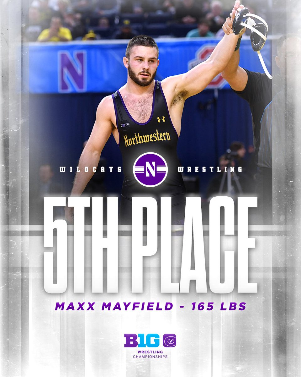 Northwestern Wrestling (@nuwrestle) on Twitter photo 165 lbs | <a href="/maxxmayfield5/">Maxwell Mayfield</a> uses a takedown with 30 seconds remaining to score a 3-1 decision over Bubba Wilson (Nebraska) and take fifth place!
#GoCats | #B1GWrestle 165 lbs | <a href="/maxxmayfield5/">Maxwell Mayfield</a> uses a takedown with 30 seconds remaining to score a 3-1 decision over Bubba Wilson (Nebraska) and take fifth place!
#GoCats | #B1GWrestle