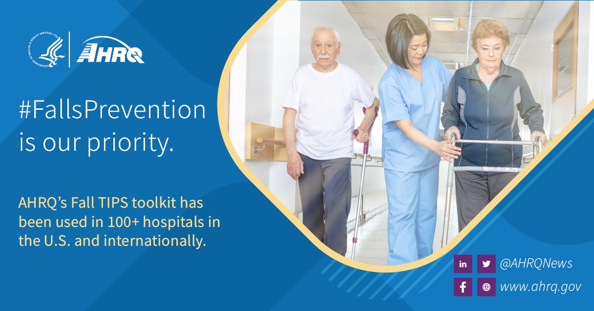 AHRQ (@ahrqnews) on Twitter photo After using #AHRQ-funded Fall TIPS Toolkit, study sites saw a 20% decrease in falls & associated injuries, saving nearly $14,600 in avoided costs per 1,000 patient-days. Check out the study from <a href="/JAMAHealthForum/">JAMA Health Forum</a>. #PatientSafety pubmed.ncbi.nlm.nih.gov/36662505/ After using #AHRQ-funded Fall TIPS Toolkit, study sites saw a 20% decrease in falls & associated injuries, saving nearly $14,600 in avoided costs per 1,000 patient-days. Check out the study from <a href="/JAMAHealthForum/">JAMA Health Forum</a>. #PatientSafety pubmed.ncbi.nlm.nih.gov/36662505/