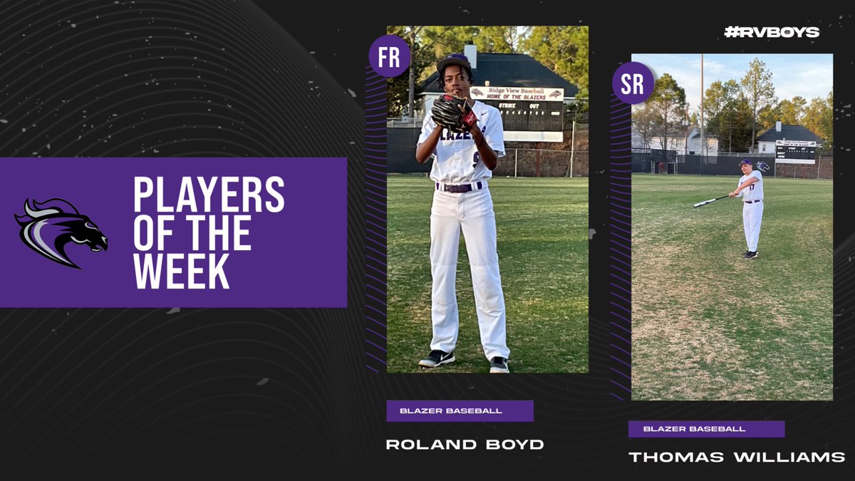 Couldn’t have just one this week!!

VARSITY PLAYERS OF THE WEEK!!!

<a href="/Treywilliams50/">Thomas/Trey Williams</a> - .667 BA 2hr 4rbi
Roland Boyd - 5IP 1ER 6k’s 1.40ERA

<a href="/RidgeViewSports/">Ridge View Sports</a>