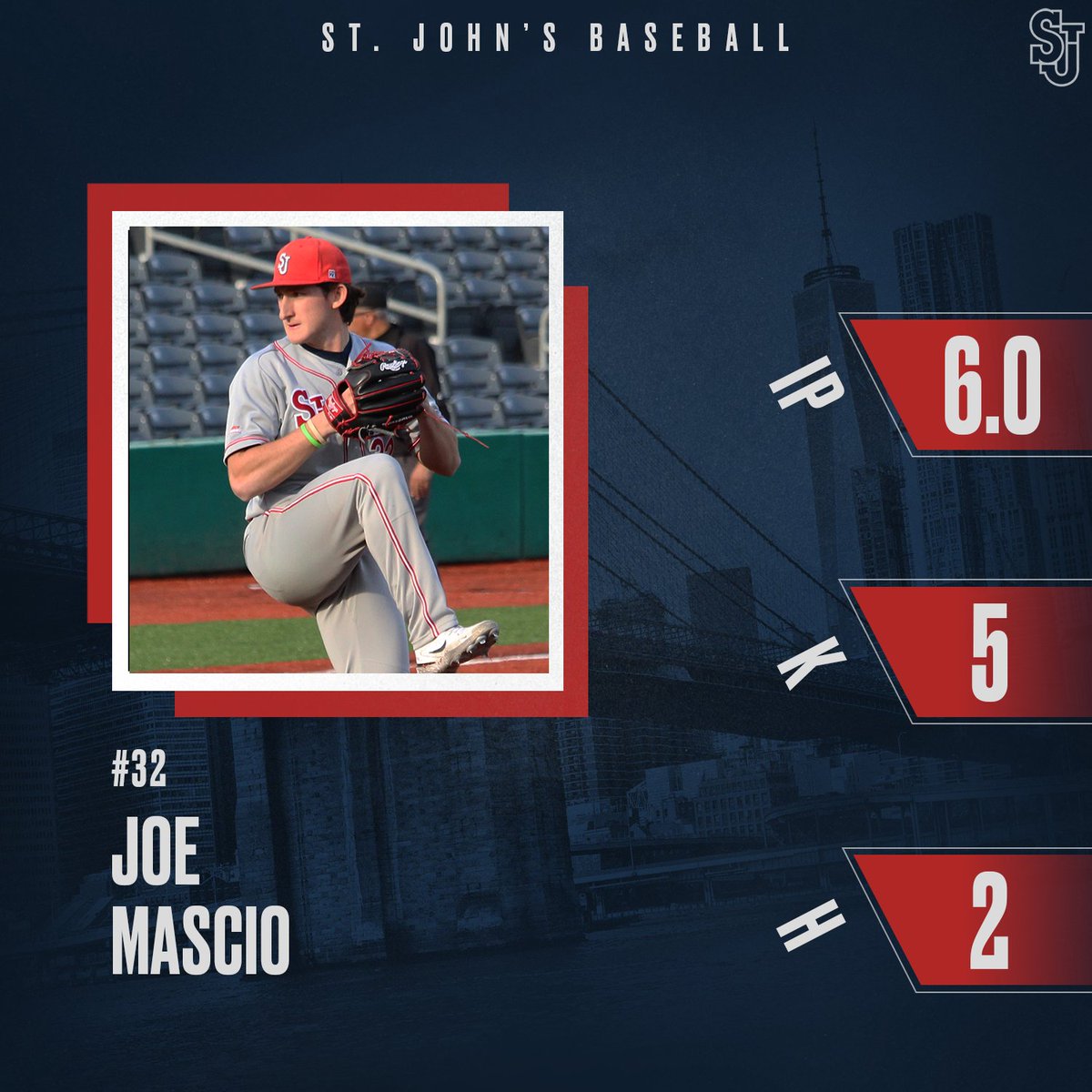 StJohnsBaseball's tweet photo. Quite the outing, Joseph. The lefty retired 10 of the final 11 batters he faced 👀 https://t.co/W4PGx5Lbd1