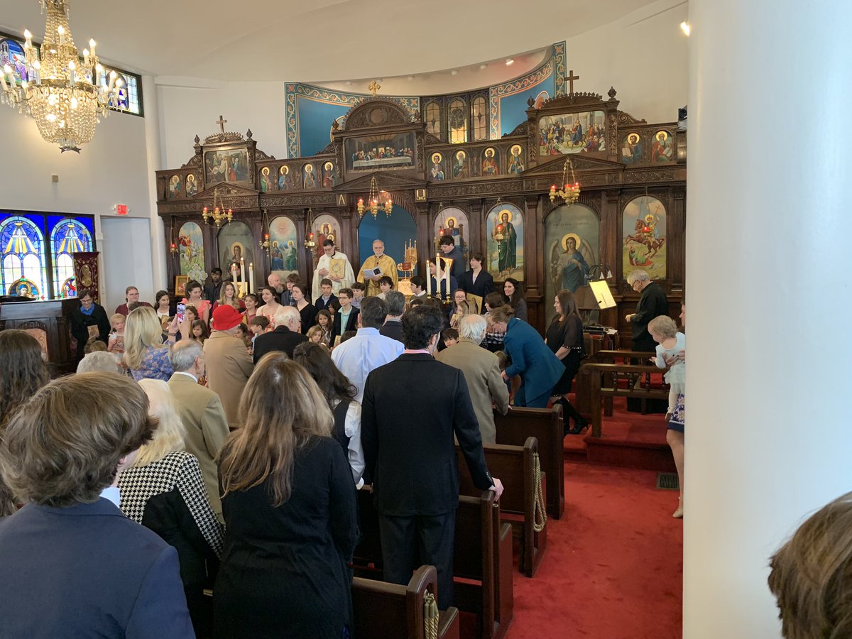 Today 80 Sophomore students, their parents and their grandparents attended the Divine Liturgy at Holy Trinity Greek Orthodox Church. This experience complements our study of our Sacred Scriptures and the New Testament churches of St. Paul which spoke Koine Greek. Blessed time!