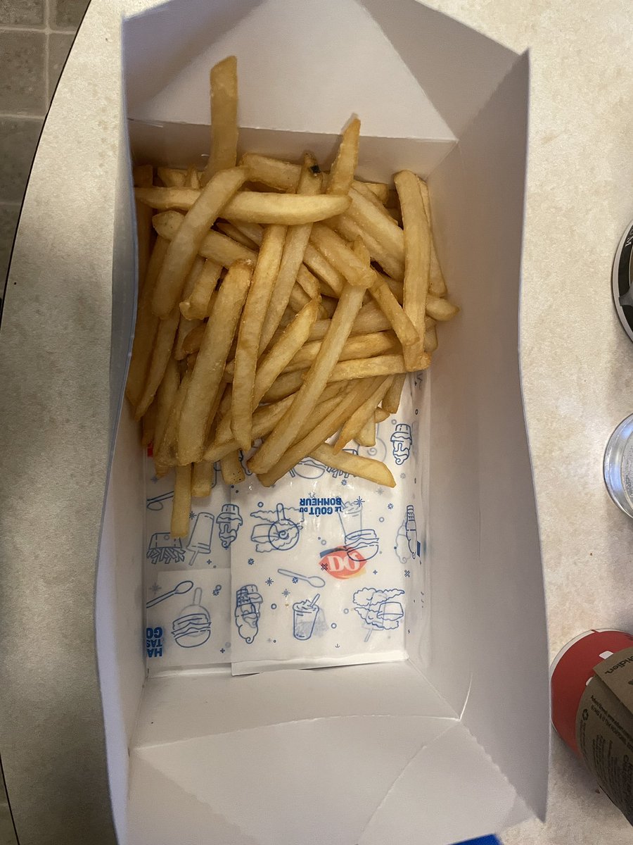 techfriend13's tweet photo. @DQCanada I’m kind of shocked that this is considered a basket of fries and cost $6.75 plus tax. https://t.co/4tn9iBcnsl
