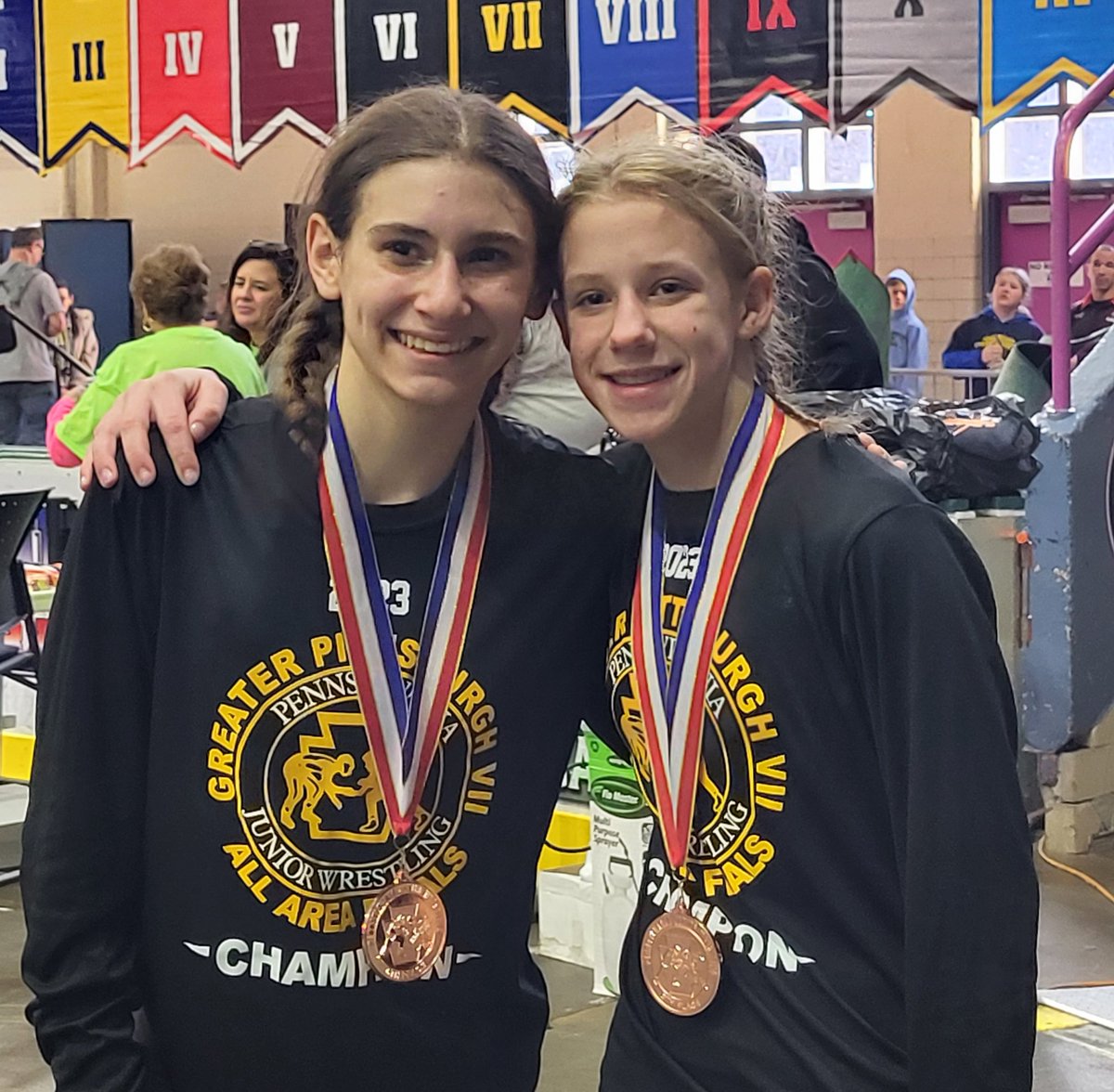 MtLgirlswrestle's tweet image. PJW Jr. High State Championship:
Lebo Girls bringing home some Medals.
Sophia Beanner 5th 
Paige Jox 6th
Congratulations, girls! #BeAnything