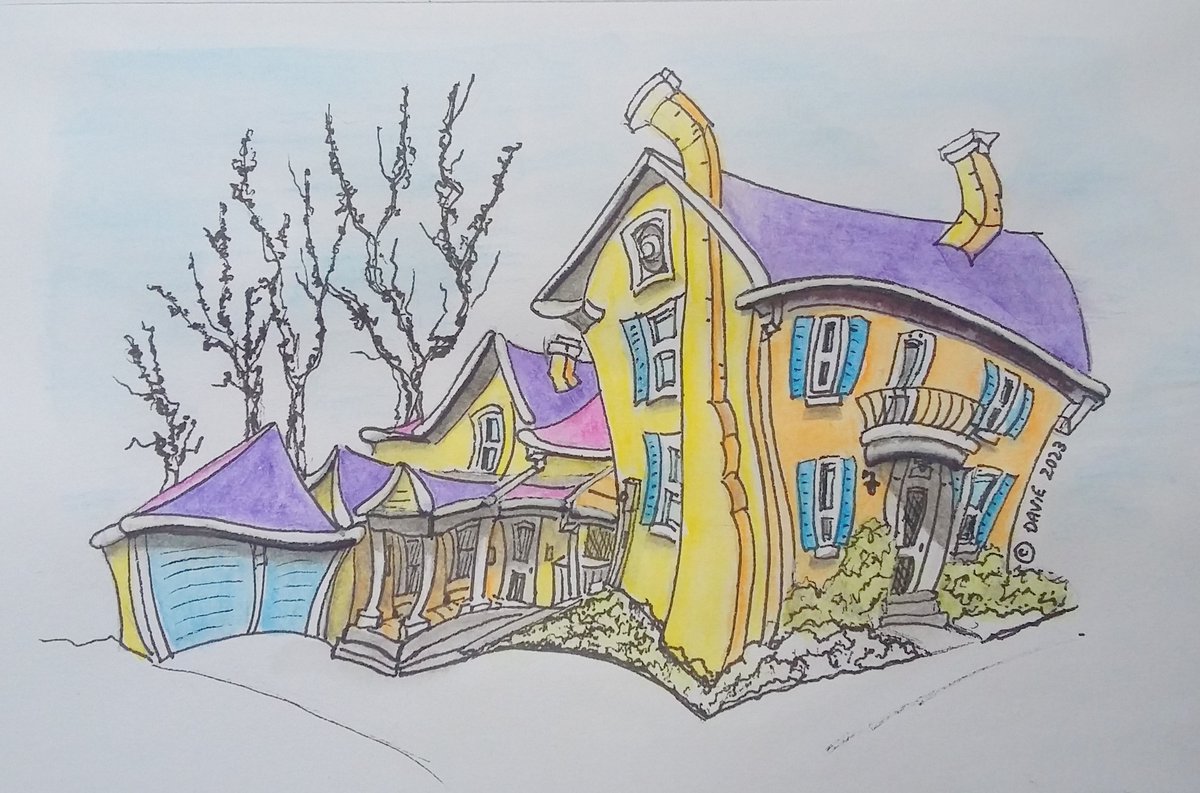 Caricatecture's tweet photo. Liberty Hall, Newmarket, Ontario c.1839 #art #Watercolourpainting #historicbuilding #newmarkeths  #SupportHumanArtists #caricatecture https://t.co/CmIjZgJxFh