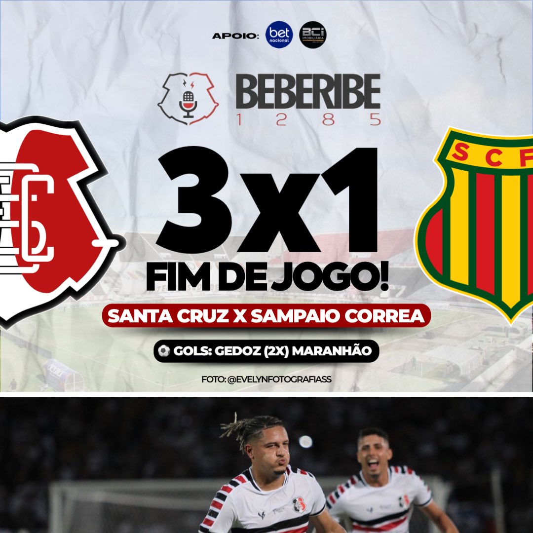 PodBeberibe1285's tweet photo. #CopaDoNE l Vitória importante contra um adversário difícil, festa em três cores no Recife e em todo estado.
Apoio: @bciimobiliaria @betnacional
Jaja tem Pós-Jogo
#305 - Pós-Jogo do Beberibe - Santa Cruz x Sampaio Corrêa - Copa do NE 2023 https://t.co/nxwOqXbe61 via @YouTube https://t.co/aWsH5PMA1o