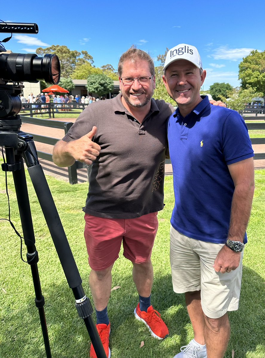 Filmed a piece with this legend <a href="/RickyPonting/">Ricky Ponting AO</a> out at the <a href="/inglis_sales/">Inglis</a> #InglisPremier for @PontingWines