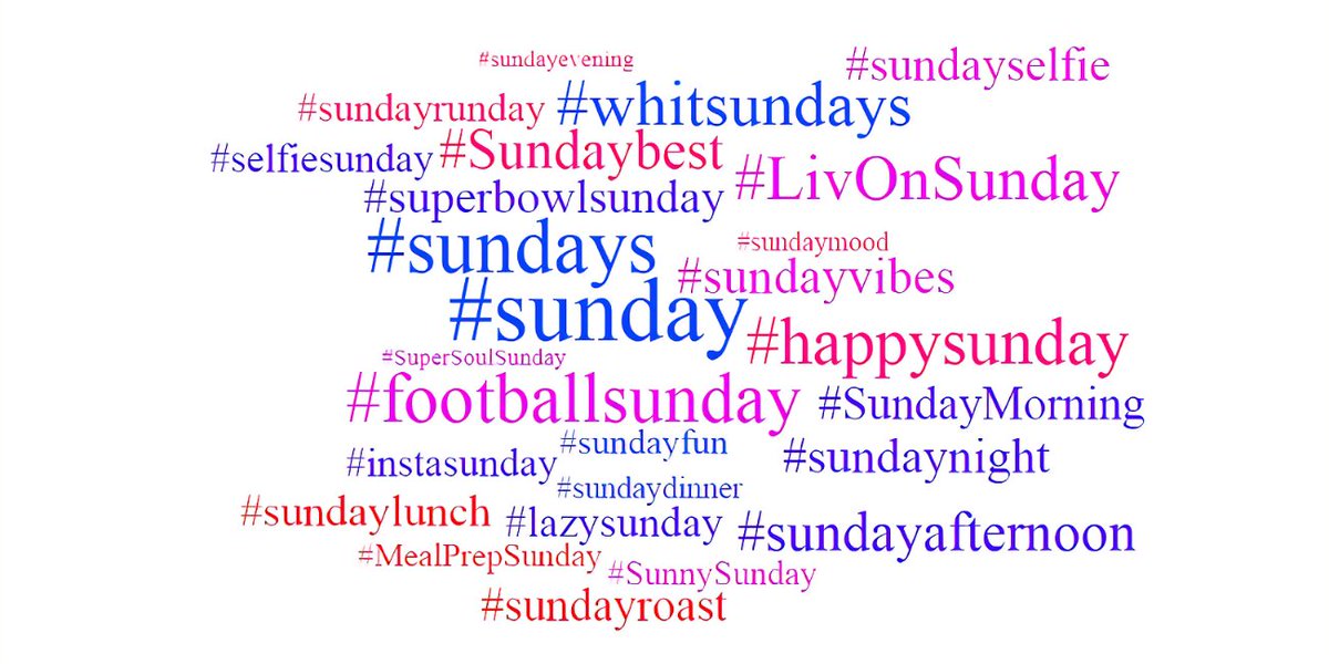 Sunday hash tags ,
#footballsunday #SundayService #HappySunday #SundayMotivation #sundayvibes #sundayafternoon #LazySunday #LivOnSunday #SundayThoughts
