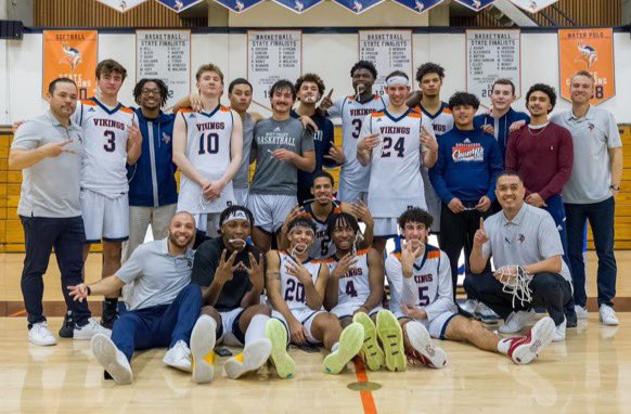 Back to back! Once again West Valley College is ELITE! The Vikings are now 26-4 and headed back to the State Championships and Elite Eight. <a href="/DenkerQuinn/">Quinn Denker ✞</a> <a href="/Mahmoudfofana_/">Mahmoud🦁</a> <a href="/adamafifi__/">Adam Afifi</a> <a href="/Juicedup_6/">Jacquez Walker</a> <a href="/Swifty_kid3/">Sufyan Elkannan</a> <a href="/MykelMorse/">Mykel Morse</a> <a href="/CoachSamWalt/">Sam Walters</a>