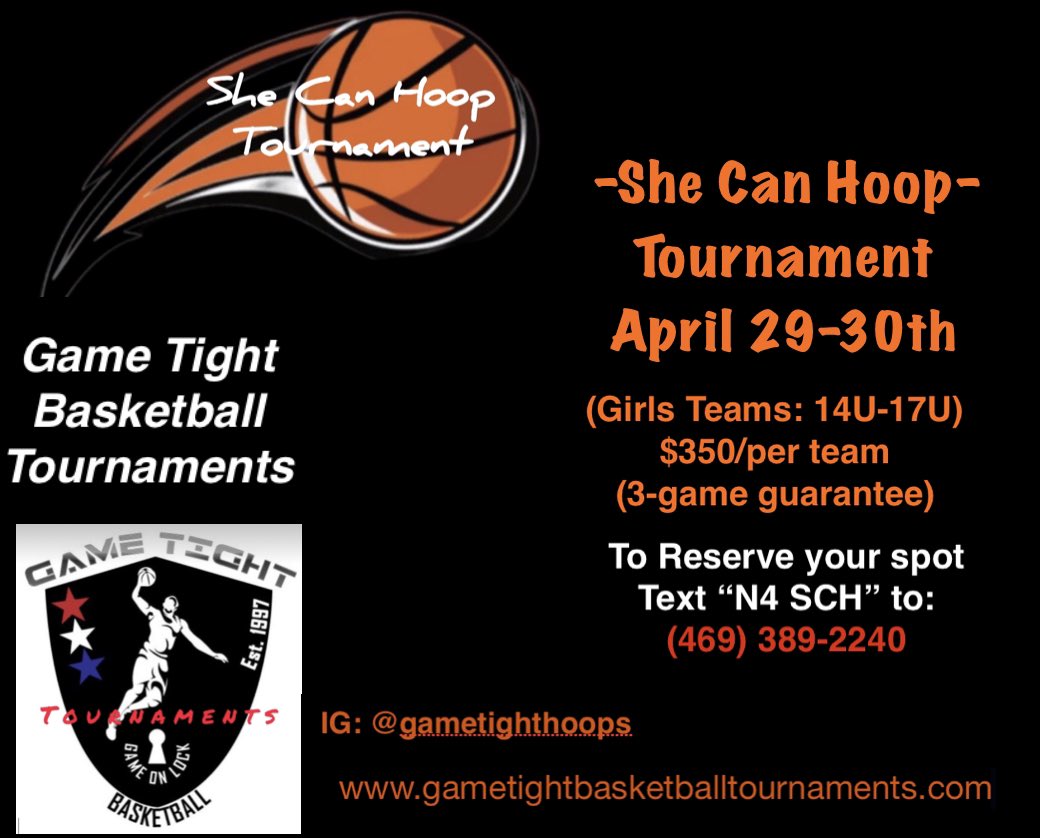 GameTightHoops's tweet photo. Would love to have your team(s) come compete in our event!  Check out the Flyer for details! https://t.co/2395zfVydH