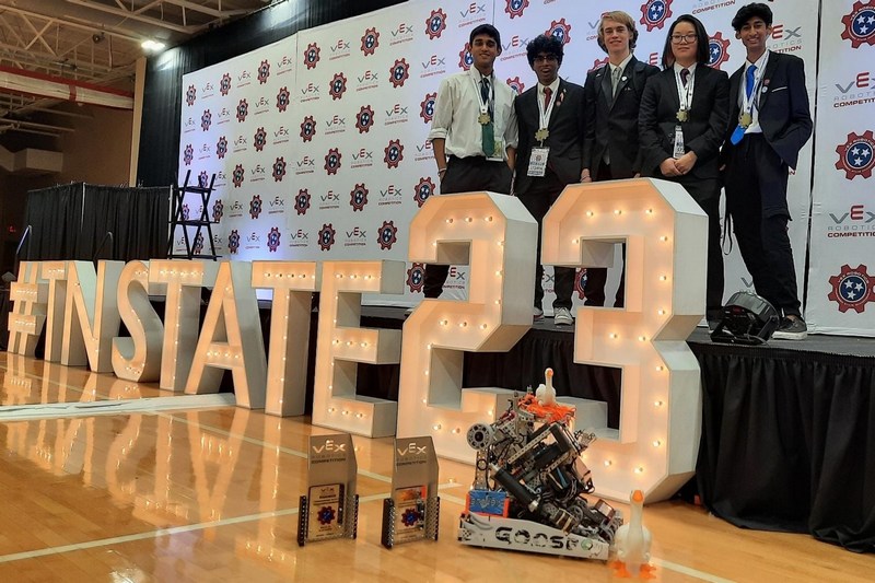 RHS Raptor Robotics (@raptor_robotics) on Twitter photo Congratulations Team A for winning the Build Award Trophy at 2023 VEX Robotics State Championship. The award double qualified them for the VEX World Championship in Dallas Texas April 25-27. <a href="/wcsRobotix/">WCS Robotix</a> <a href="/wcsCCTE/">wcsCCTE</a> <a href="/wcsBMSrobotics/">Brentwood Middle Robotics</a> <a href="/wcsRHS/">Ravenwood HS</a> <a href="/WCSedu/">WCS</a> #tnstate23 Congratulations Team A for winning the Build Award Trophy at 2023 VEX Robotics State Championship. The award double qualified them for the VEX World Championship in Dallas Texas April 25-27. <a href="/wcsRobotix/">WCS Robotix</a> <a href="/wcsCCTE/">wcsCCTE</a> <a href="/wcsBMSrobotics/">Brentwood Middle Robotics</a> <a href="/wcsRHS/">Ravenwood HS</a> <a href="/WCSedu/">WCS</a> #tnstate23