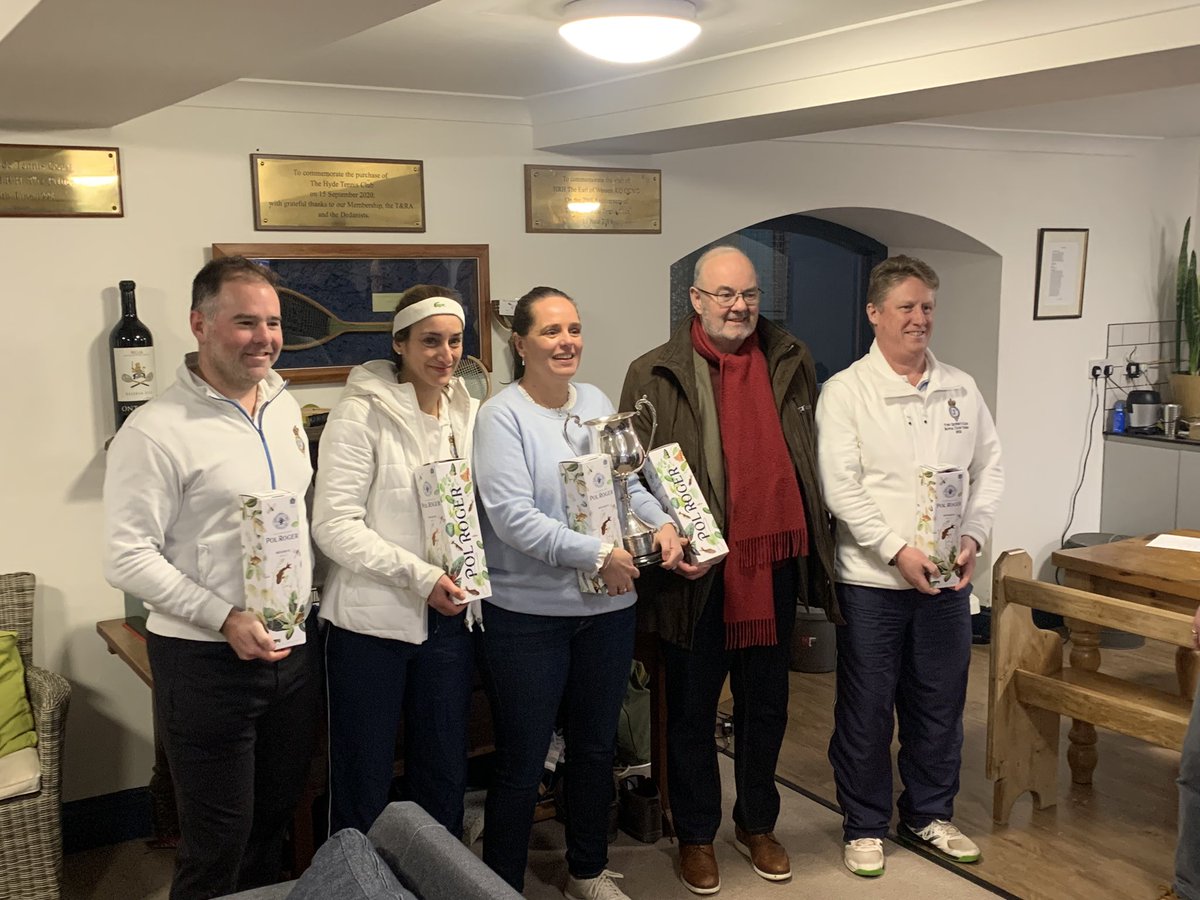 inn_alex's tweet photo. @TheQueensClub wins the Brodie Cup! An inter-club real tennis handicap team tournament. We played the finals today at The Hyde, Dorset against @OratoryRacquets and won the deciding match! Named after my late father-in-law but never won by a Brodie so a proud team &amp; family moment! https://t.co/nm7XoQTsOD