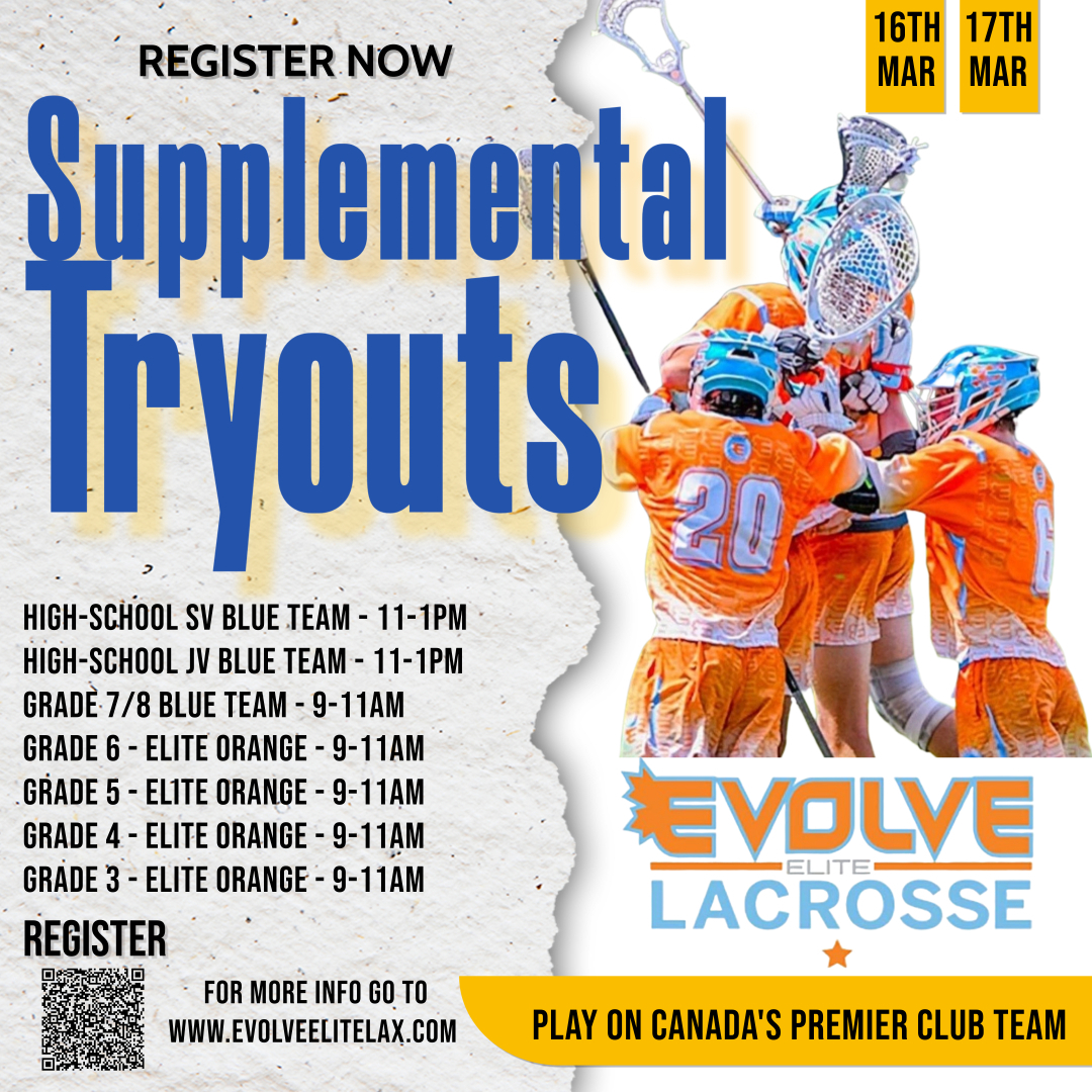 Are you born in 2014, 2013, 2012, 2011 - Supplemental Evolve Elite Ontario Tryouts - March 16&amp;17 - mailchi.mp/evolveelitelax…