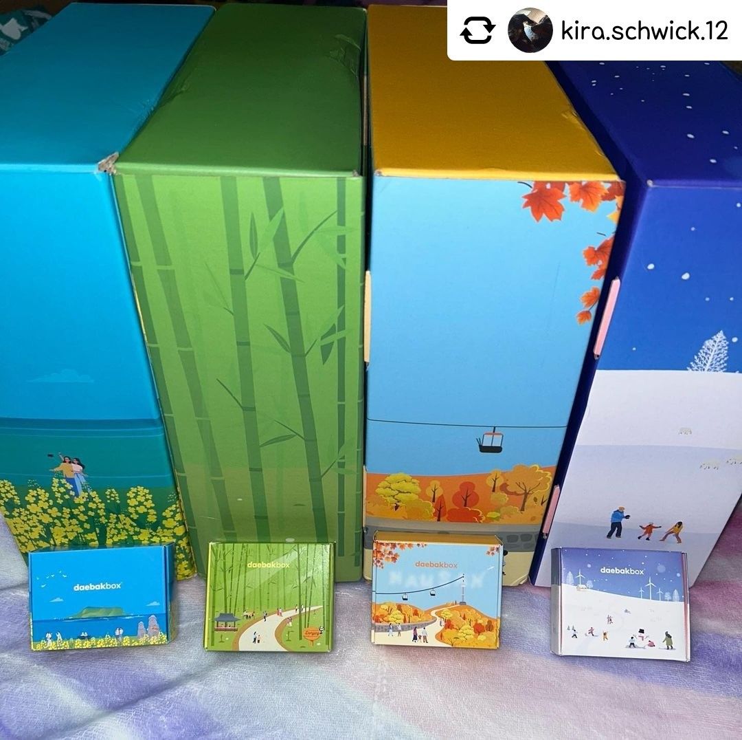 daebakbox's tweet photo. Four seasons in one pic 🌸☀🍂☃️ 

Collect them all by getting the annual subscription from https://t.co/lIQzMXyvzc!

#daebakbox #getdaebak #annualsub #subscriptionbox #koreansubscriptionbox #springbox #summerbox #fallbox #winterbox #koreanculture https://t.co/a2vT2ffVIC