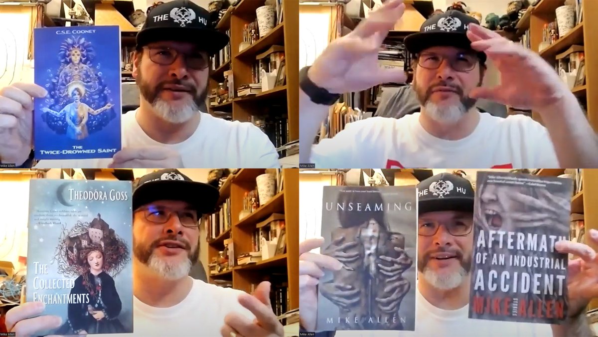 Mike Allen (@mythicdelirium) on Twitter photo Post- #Boskone, a new interview with me appears from Selina Lovett of Annie's Book Stop of Worcester anniesbooksworcester.com in which I repeatedly hold book covers up to a camera youtu.be/mSn3k1CdE5w Namechecks: <a href="/theodoragoss/">Theodora Goss</a> <a href="/csecooney/">CSECooney ducks in from time to time.</a> <a href="/BarbK/">Barbara Krasnoff</a> <a href="/fluoritewitch/">Yukimi Ogawa</a> @gemmafiles Post- #Boskone, a new interview with me appears from Selina Lovett of Annie's Book Stop of Worcester anniesbooksworcester.com in which I repeatedly hold book covers up to a camera youtu.be/mSn3k1CdE5w Namechecks: <a href="/theodoragoss/">Theodora Goss</a> <a href="/csecooney/">CSECooney ducks in from time to time.</a> <a href="/BarbK/">Barbara Krasnoff</a> <a href="/fluoritewitch/">Yukimi Ogawa</a> @gemmafiles