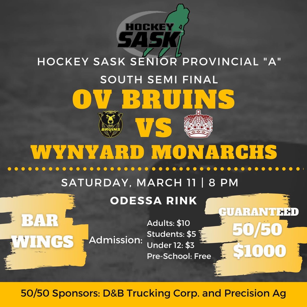 Should be some entertaining hockey.  Come on out!!