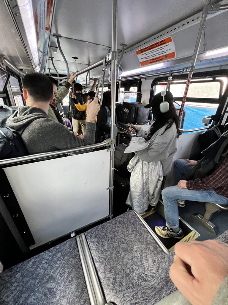 drunkenShrimp's tweet photo. Hey LAX fix that ride share shuttle system. Completely broken. Bus is always crowded at the entrance with empty seats https://t.co/lKFlGmiVEW