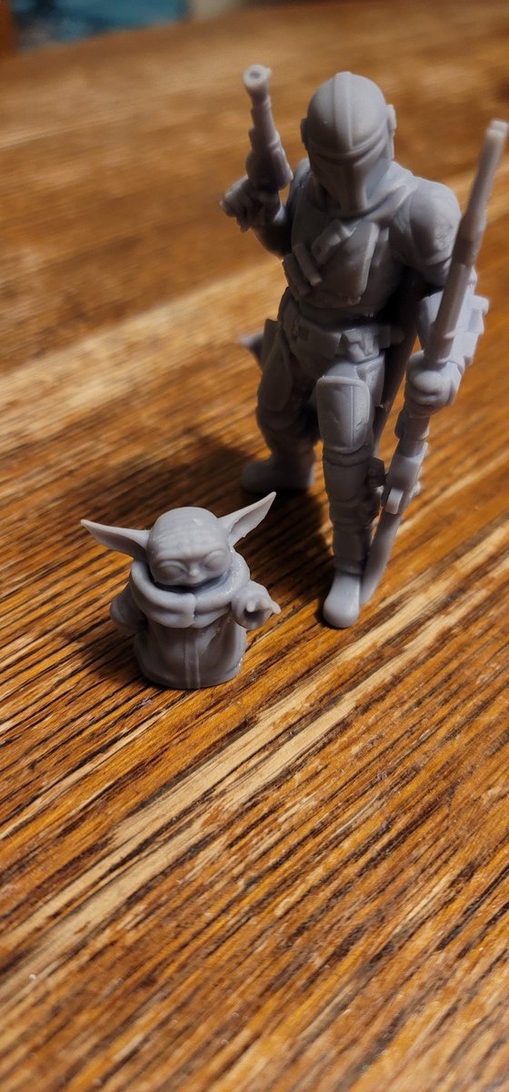 CrouseOutside's tweet photo. This is the way. Printed Mando and Grogu. I'm having way too much fun learning about 3D printing https://t.co/ajAKaTYyNU