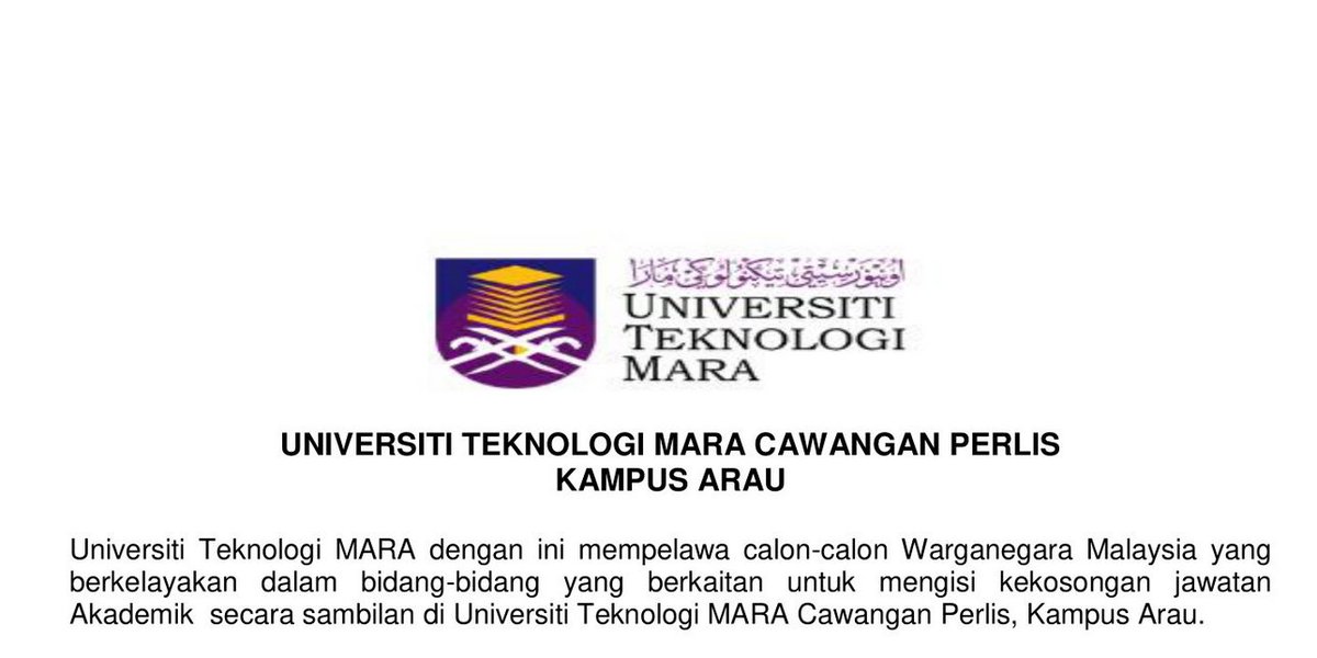 Peluangkerjaya's tweet photo. ✅ UNIVERSITI TEKNOLOGI MARA (UITM) PERLIS

Jawatan  
GAJI : RM2,300.00

📌 Iklan Penuh : https://t.co/xrWToEYdT6

#kerjakosong #jawatankosong #peluangkerjaya #carikerja #hiringnow #jobstreet https://t.co/HW7WMypNUm