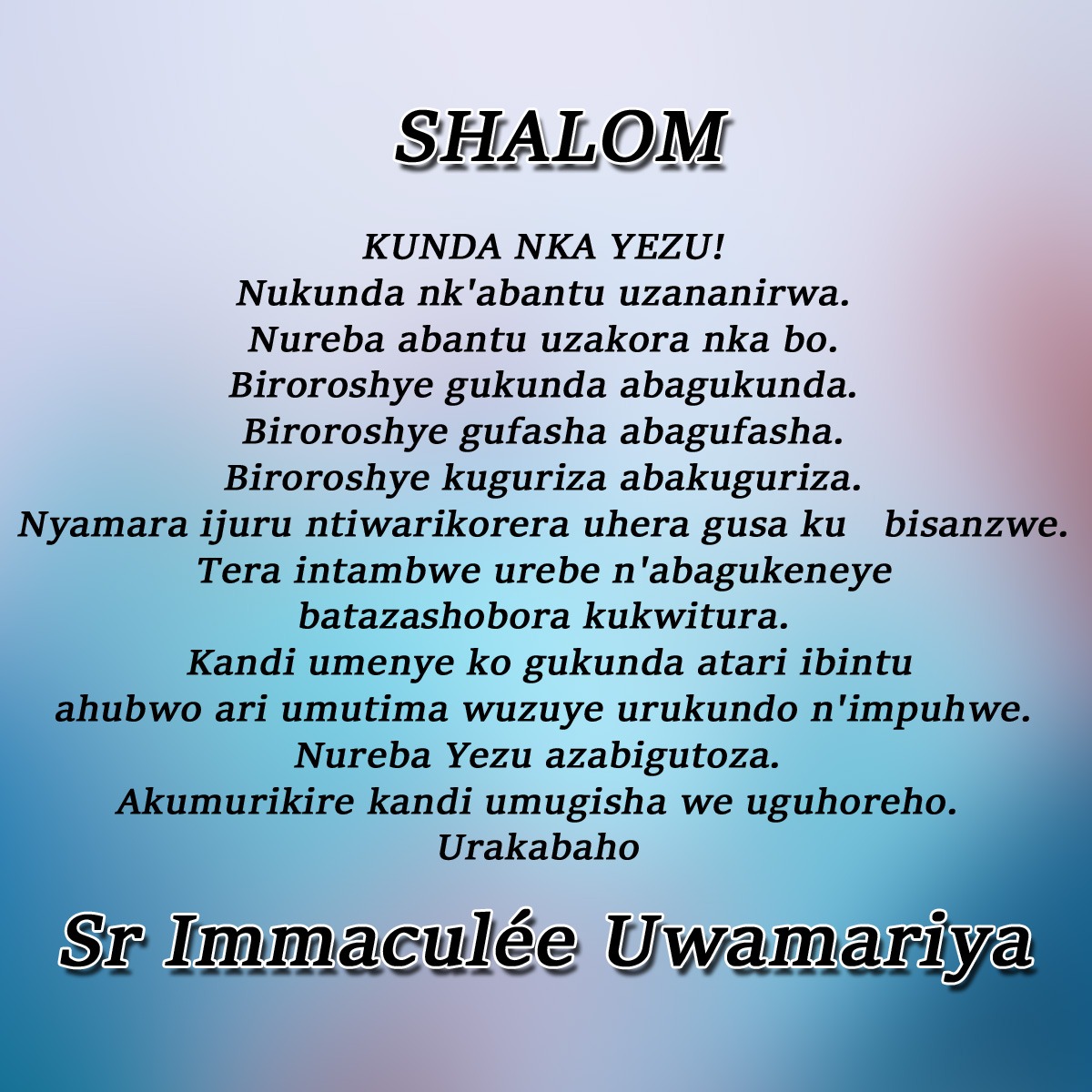 Inyigisho za Sr Immaculée Uwamariya tweet media