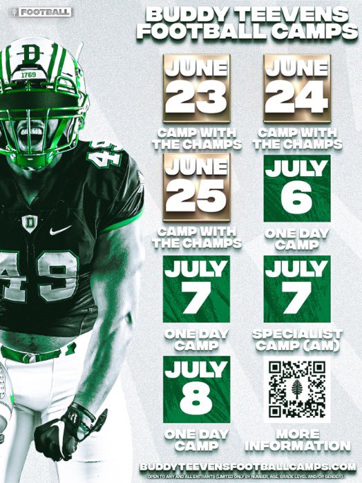 Thank you <a href="/DartmouthFTBL/">Dartmouth Football</a> for the invite! #Welcome24heWoods <a href="/CoachDaft/">Kevin Daft</a> <a href="/Coach_JMendoza/">Coach Jose Mendoza (Eastlake High)</a>