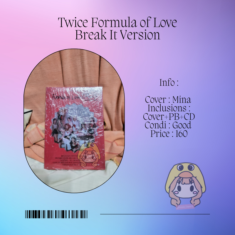 Yvone_Claire16's tweet photo. Wts lfb • Twice Taste Of Love Unsealed Albums

✨ Break It Ver.
   - 170 pesos if DOP
   - 160 pesos if PAYO
✨ Explosion Ver.
   - 170 pesos if DOP
   - 160 pesos if PAYO
✨ Full of Love Ver
   - 170 pesos if DOP
   - 160 pesos if PAYO
✨ Unsealed set 620
✨ all deets below https://t.co/Gn2pvuFZ3m