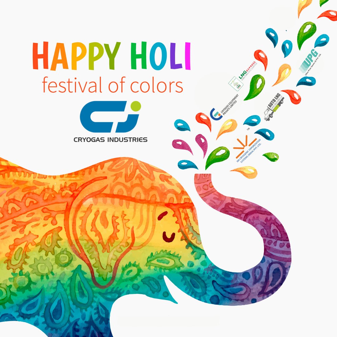 cryogas_india's tweet photo. May the festival of colors brighten your life with happiness, health and success. May you are blessed with peace and prosperity. Cryogas Industries Wishing you and your family a Happy #happyholi #festivalofcolors #LNG #YesToLNG #NoToPollution #AutoLNG https://t.co/2txqF2CwIm https://t.co/qFfTCj9bfV
