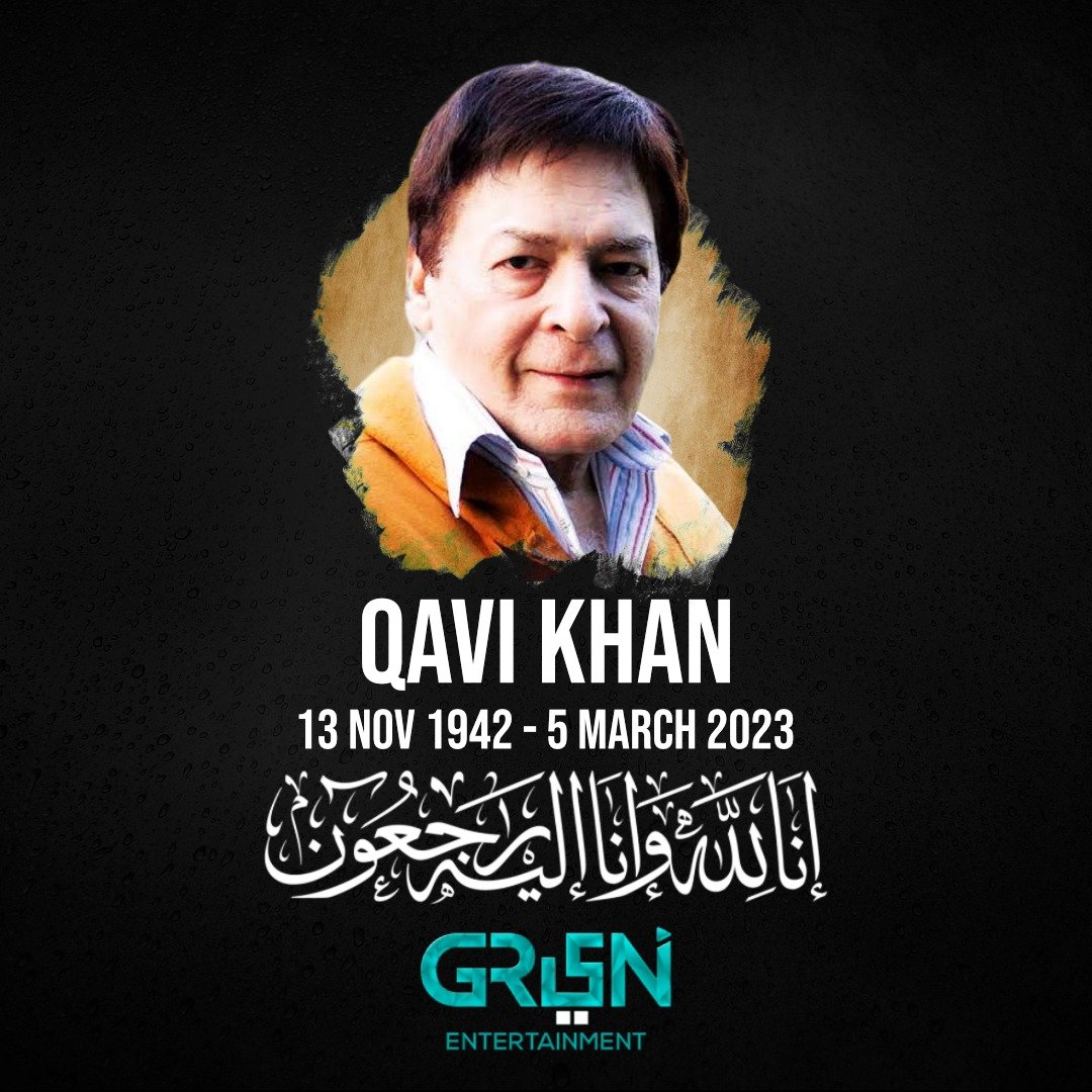 We are deeply saddened to hear about the passing of veteran Pakistani actor Qavi Khan. He was an iconic figure in the entertainment industry, and his presence on screen was always captivating. #QaviKhan will always be remembered as one of the great actors of all time.