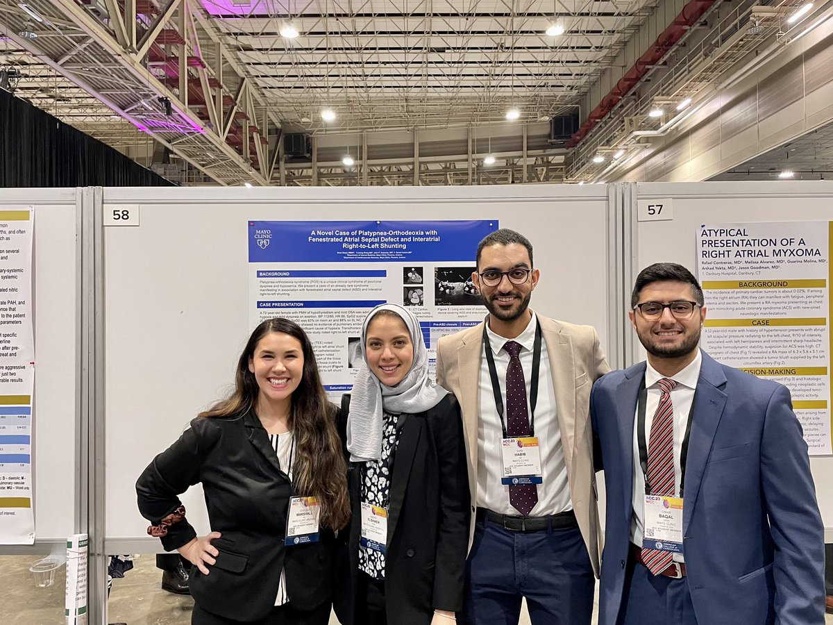 MayoAZCVFellows's tweet photo. A strong showing from our outstanding internal medicine residents at @MayoAZ_IMRES at #ACC2023! Looking forward to more great work from these 🌟@omarjavedbaqal @EiadHabib @SrekarRavi https://t.co/HcRVQt0Eh3