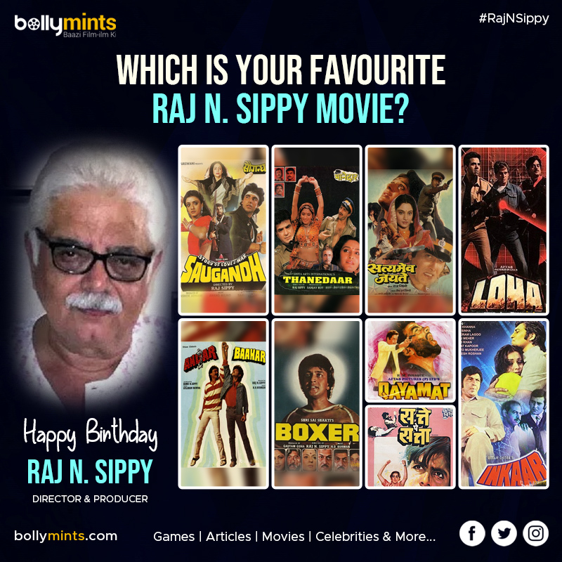 Wishing A Very #HappyBirthday To Director & Producer #RajNSippy Ji !
#HBDRajNSippy #HappyBirthdayRajNSippy #RajSippy #NCSippy #SameerSippy
Which Is Your #Favourite Raj N. Sippy #Movie ?
#RajNSippyMovies