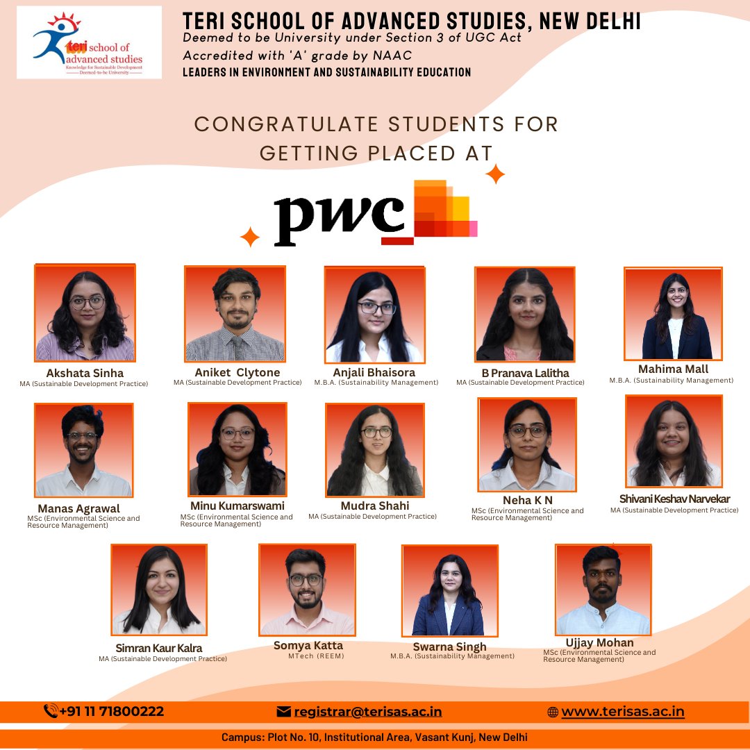 Teri School Of Advanced Studies On Twitter Congratulations Teri School Of Advanced Studies On Twitter Congratulations