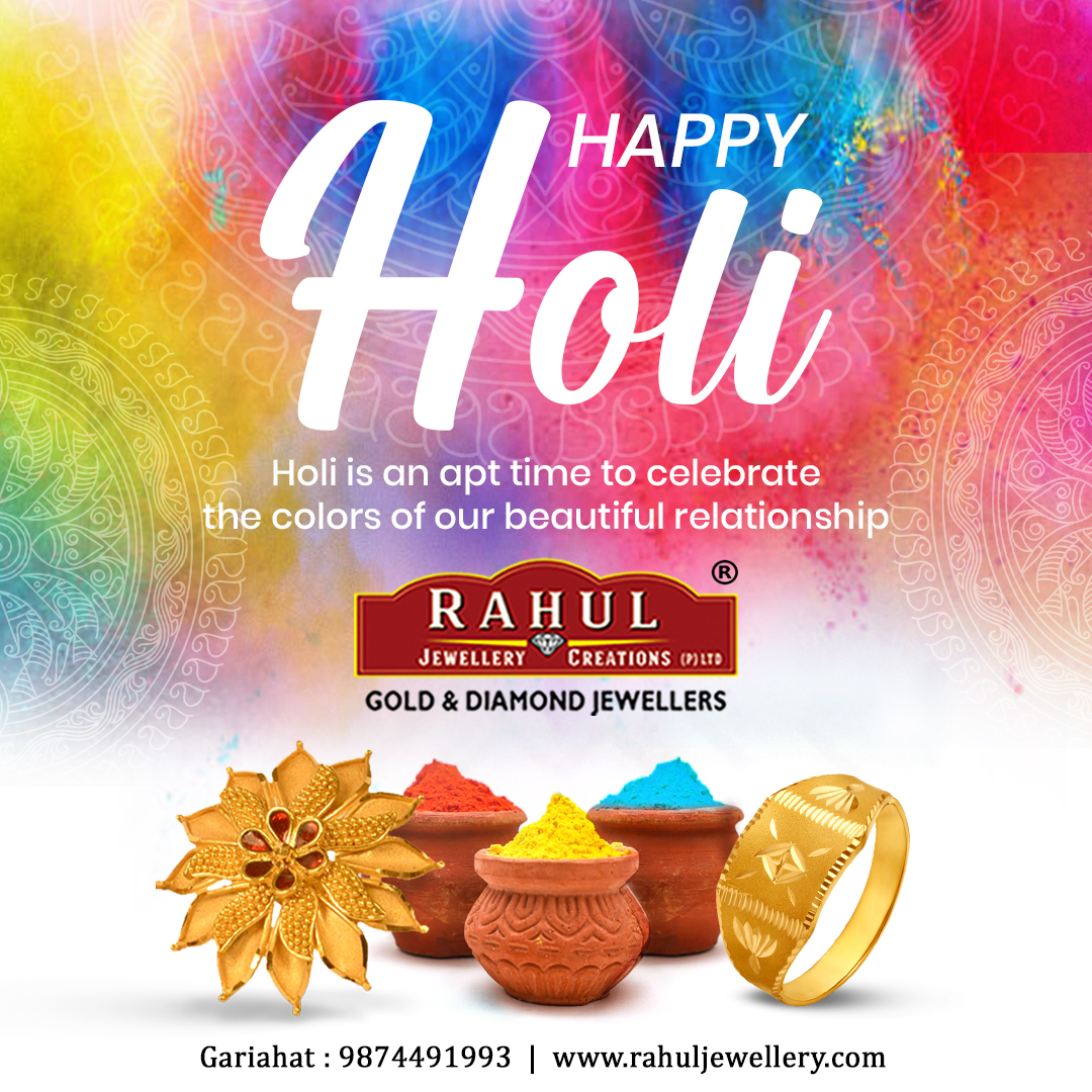 Let our colors sing the chorus of togetherness on the joyful occasion of Holi.
#RahulJewellery #jewellerycollections #jewellerymaker #jewellerydesign #HappyHoli  #holi2023 #happyholi2023 #Holi