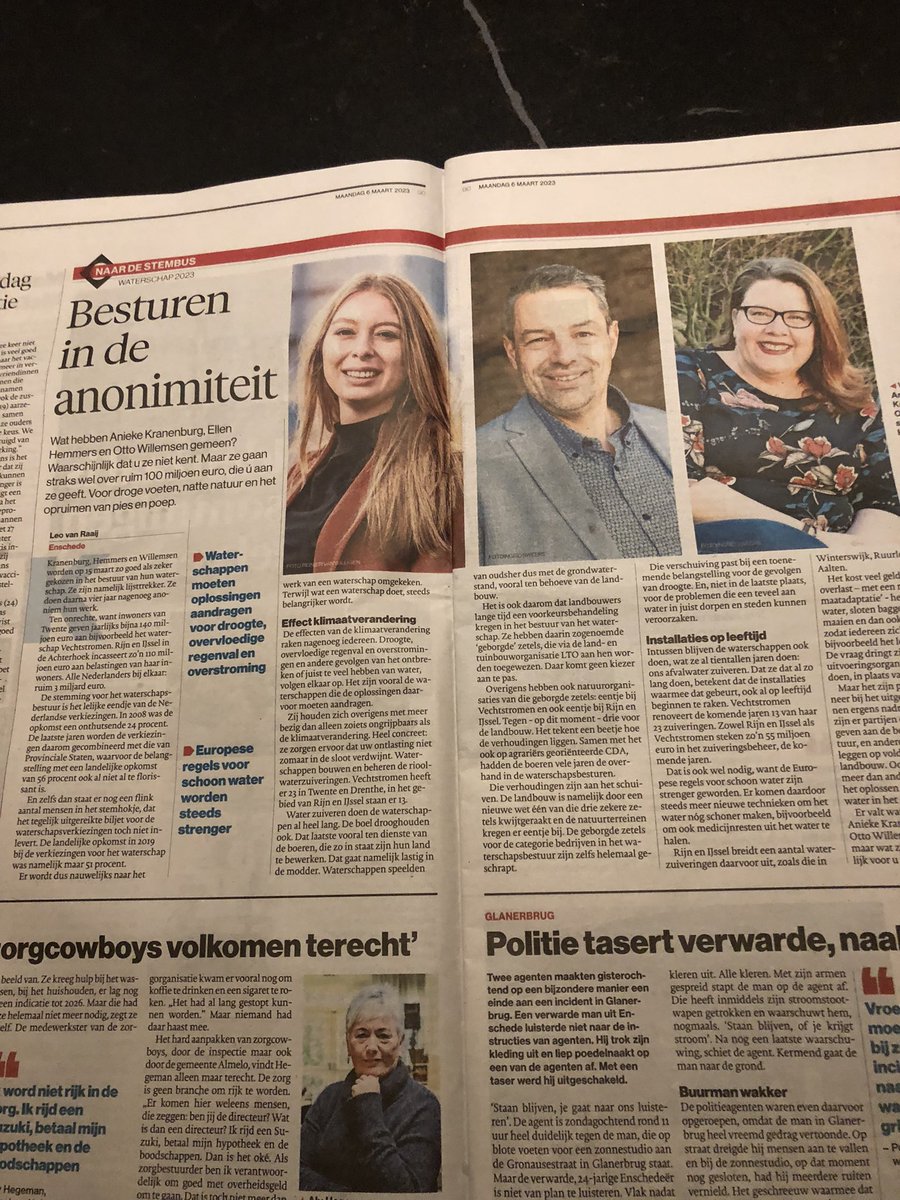 Mooi artikel hoe de verhoudingen liggen, wel met gezamenlijk doel droge voeten, schoon water en waterregulatie