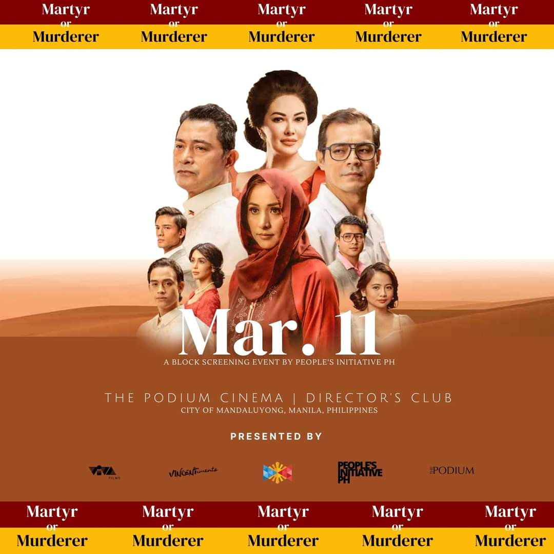 pinoyanghang's tweet photo. Have you booked your ticket(s) for the movie, "Martyr or Murderer"?
If not, and if you're in Metro Manila, join the BLOCK SCREENING on March 11.
To book your ticket(s), please use this link:
https://t.co/mryVTRfU60
THE PODIUM | DIRECTOR'S CLUB | MARCH 11, 2023 | 7PM ONWARDS https://t.co/fA6vHA0lhI
