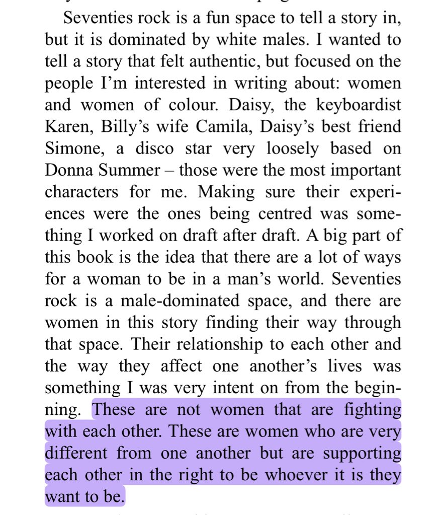 aotyaurora's tweet photo. friendly reminder about the acknowledgments of daisy jones and the six: https://t.co/creZoyaAFn