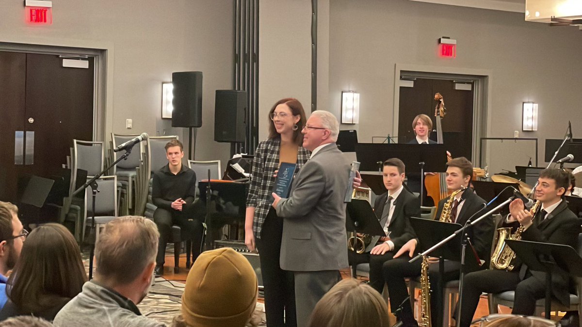 RichardBGoss's tweet photo. Great weekend at NYSBDA for Lancaster! Excellent student performance for 5 Lancaster students, great visits w Alums/Colleagues and humbled to receive Outstanding Band Director Award! https://t.co/8JiSjlXZom