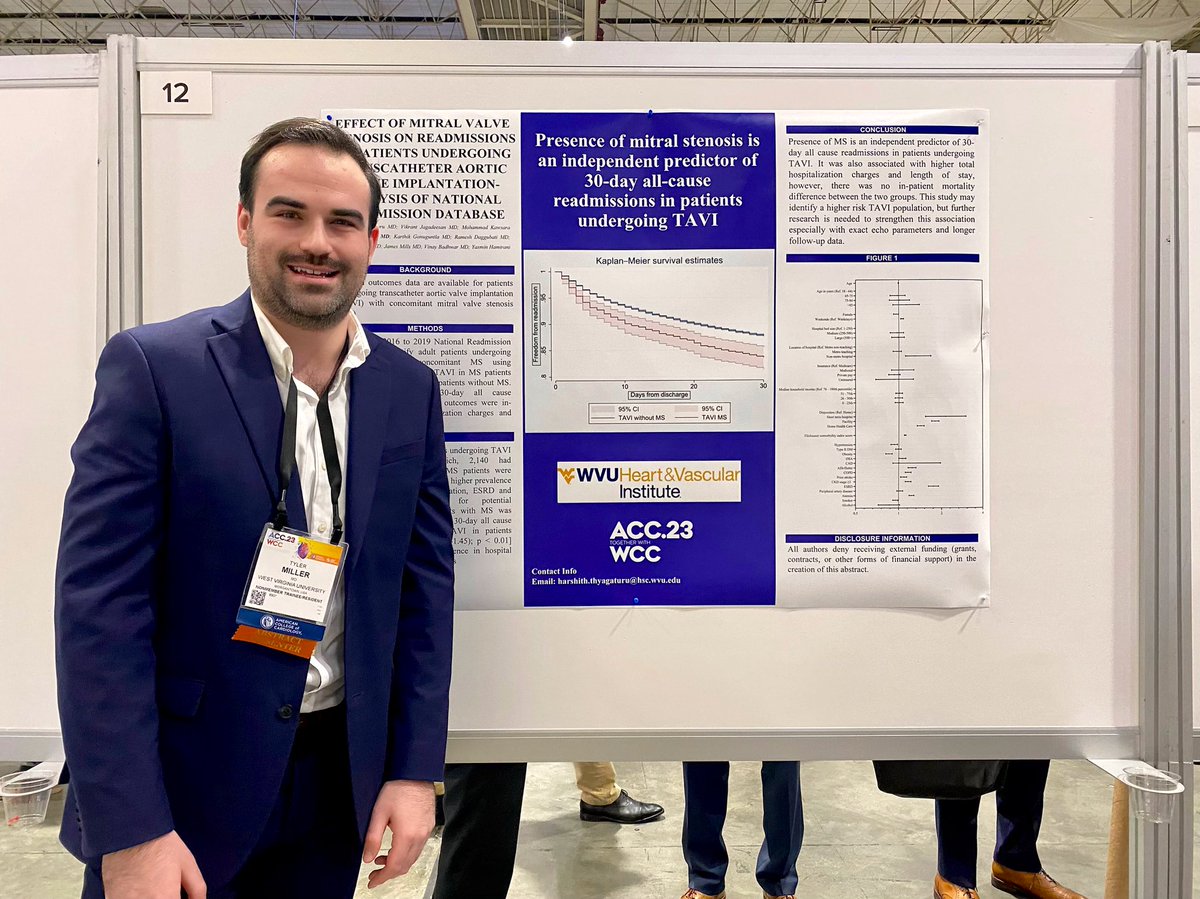 Day 2 of #ACC23 complete! Presented on the effects of severe MS and national 30 day readmission rates post TAVI 🫀<a href="/ACCinTouch/">American College of Cardiology</a>
