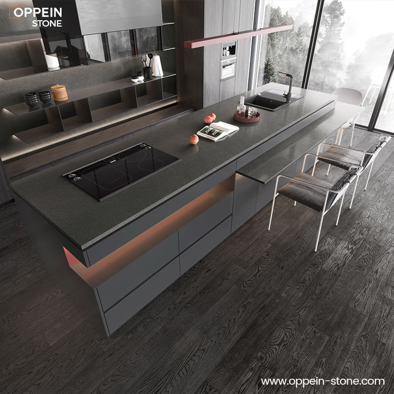 oppeinproject's tweet photo. The light grey background is dotted with dark flecks, conveying a sophisticated modern appearance. Craft this slab into a countertop or a wall surface to fit different environments. 
Contact us: https://t.co/JSqSPfSa6p https://t.co/pKhA29WXae