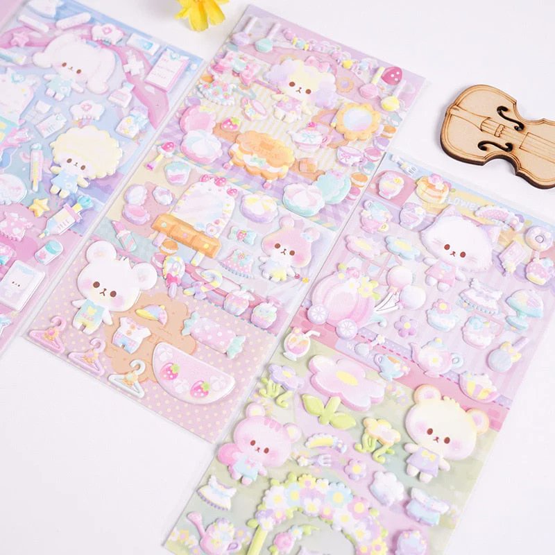KawaiiBabeShop's tweet photo. puffy bear stickers 🧸 https://t.co/oOcjz1Jdct
