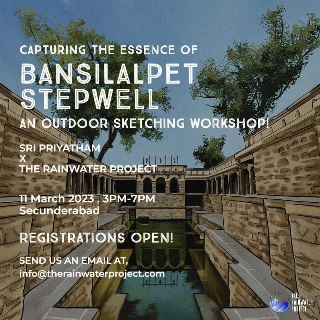 If you are an art enthusiast and looking for fellow artists and an expert illustrator to do something meaningful - Bansilalpet Stepwell is a fabulous place, Sri Priyatham is a expert illustrator and this is a great opportunity.

Its a pre-registered event.
#Hyderabad