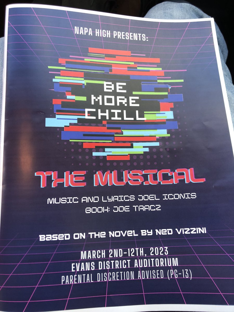 Had an excellent time this afternoon watching the <a href="/NapaHigh/">Napa High School</a> students sing, act and perform at today’s Be More Chill musical.  Congrats to all students involved along with teachers Duncan Cooper and Mike Riendeau for their expertise.  Great way to spend my afternoon.  <a href="/NVUSD/">Napa Valley Unified</a>