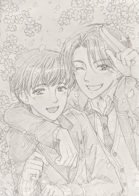 #アナログ #イラスト #落書き #男の子 #制服 