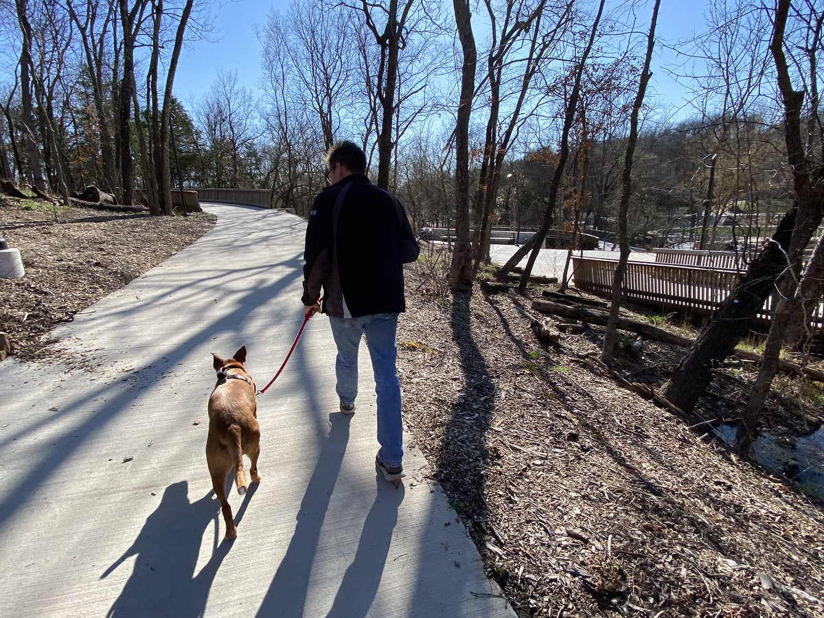 LauraKellams's tweet photo. @willwatsonAR Walked in the sunshine at Fayetteville’s beautiful Ramble with my husband and my dog. https://t.co/O9BwKgMy98