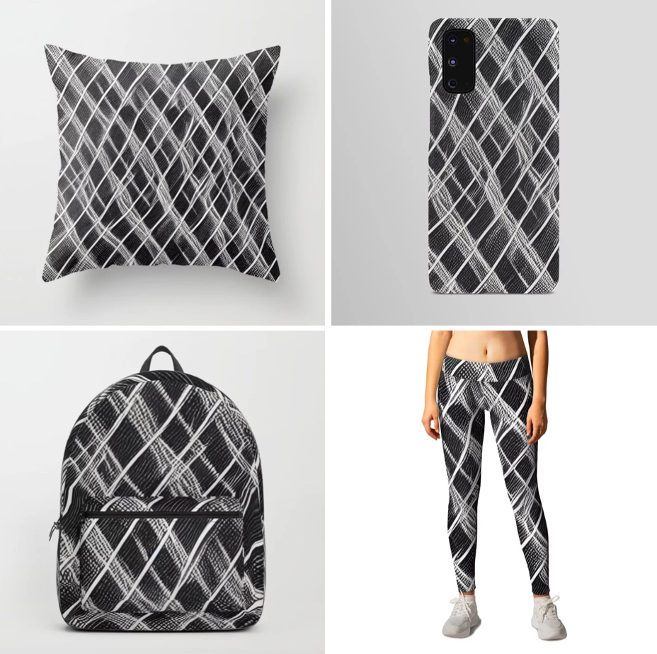 SmartPufferFish's tweet photo. <Black and White Mesh> #AICreation on #AndroidCase #ThrowPillow #Backpack #Leggings on my #society6 shop
https://t.co/GBiI1LcAD6
#AI #AIart #AIartist #digitalart #menclothes #womenclothes #homedecor #meshpattern #iphonecase #blackandwhite #Blanket #babyandkids #bedandbath https://t.co/A57a1in0dg