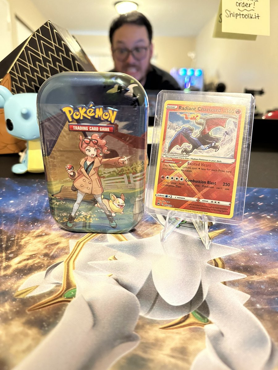 tcgtoolkitapp's tweet image. I figure it’s probably time to get this page off the ground! We are doing a giveaway for this CZ tin and a Radiant Zard! Shipped to you for free (US only)! 

Rules: 
1. Follow us
2. Retweet this tweet

It’s that simple! We can rip the tin on stream or ship it! #pokemon #tcg
