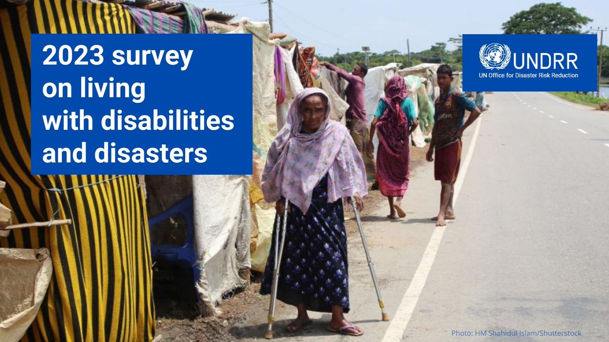 🚨Reminder! Take the survey on #DRR and persons with disabilities by 31 March 📆
➡️preventionweb.net/news/2023-surv…

<a href="/MyEDF/">European Disability Forum</a>  <a href="/HI_federation/">Handicap International - Humanity & Inclusion</a>  <a href="/IDA_CRPD_Forum/">International Disability Alliance (IDA)</a>  <a href="/WID_org/">World Institute on Disability</a>   <a href="/WFDeaf_org/">World Federation of the Deaf</a>  <a href="/didrrn/">Disability-inclusive DRR Network</a> 

#PWD #LeaveNoOneBehind  #NothingAboutUsWithoutUs