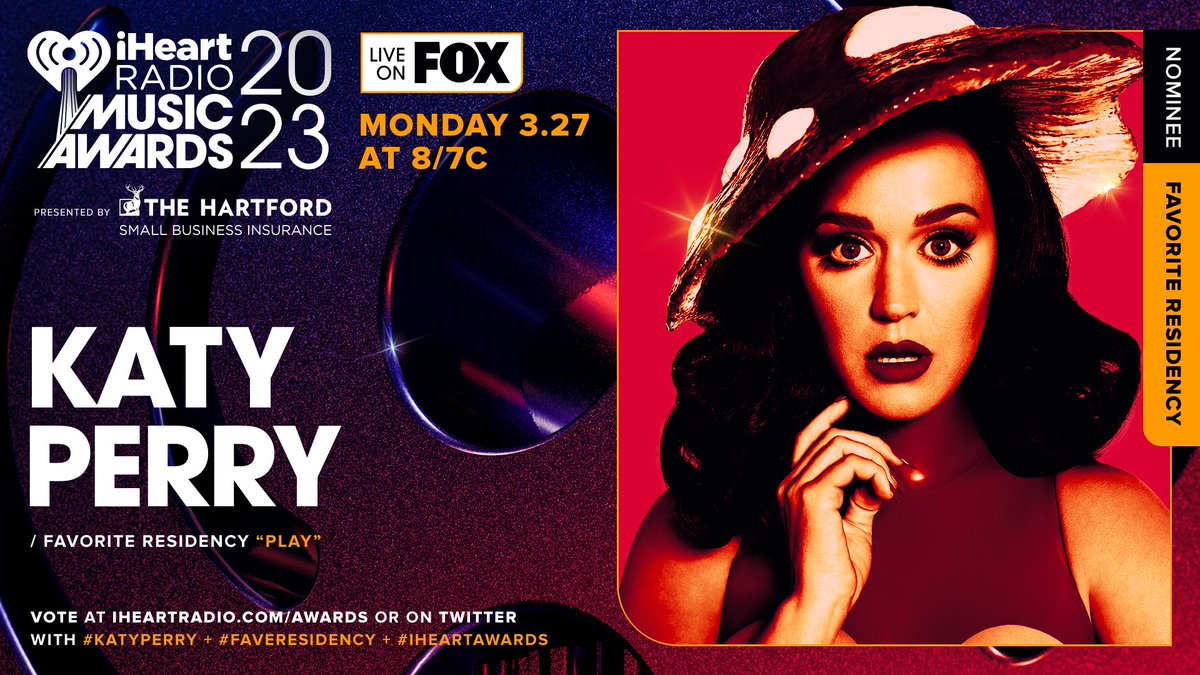 iHeartRadio's tweet photo. RT TO VOTE!!! @TheHartford 

📍 @katyperry 📍

Vote using these hashtags: #KatyPerry #FaveResidency #iHeartAwards
And vote on: https://t.co/aPueslpaIw https://t.co/PPbMQ3UUAs