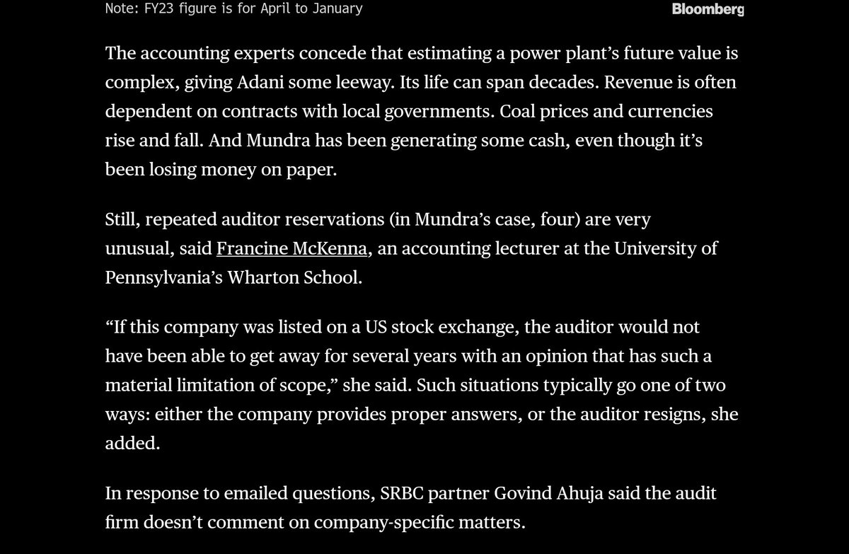 Excerpt  taken from bloomberg news ,#AdaniPower  , 'if this company was listed in us stocks.....' #AdaniGroups